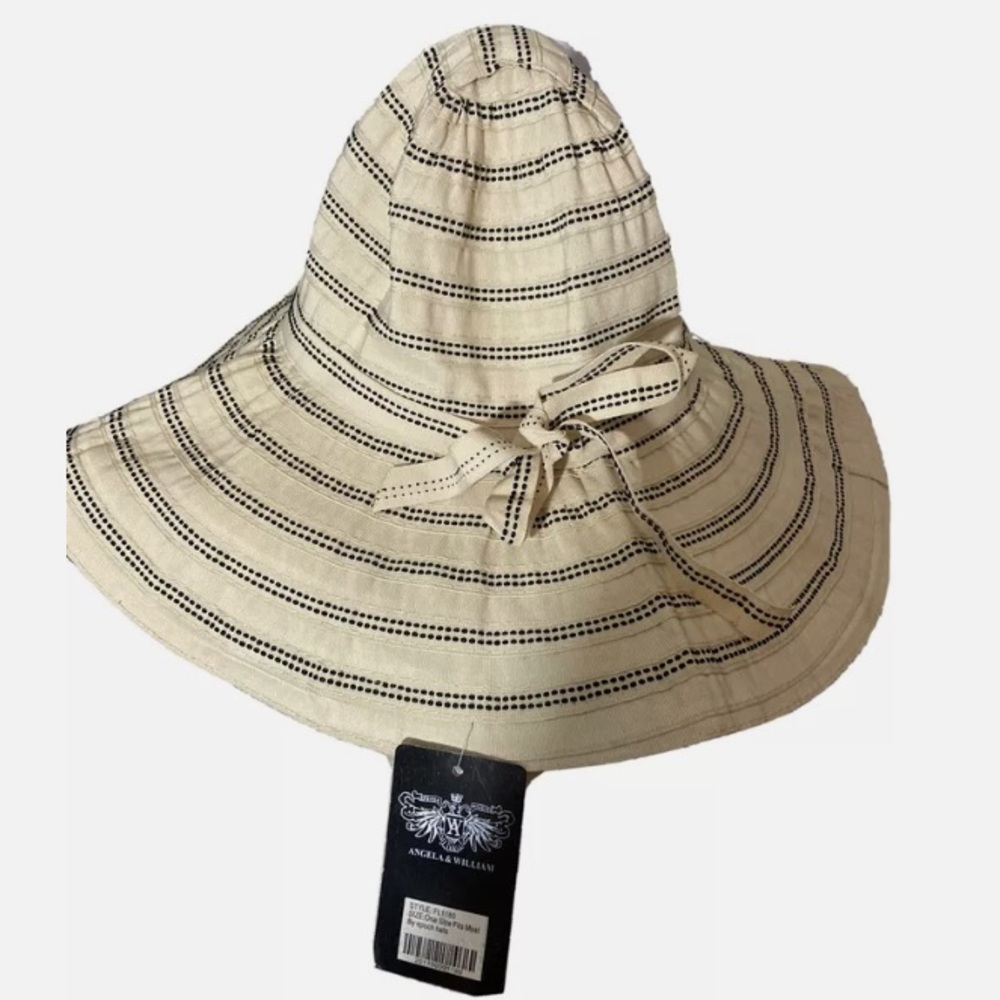 9-20 Women’s sun hat beige Angela & William NWT UPF One Size
